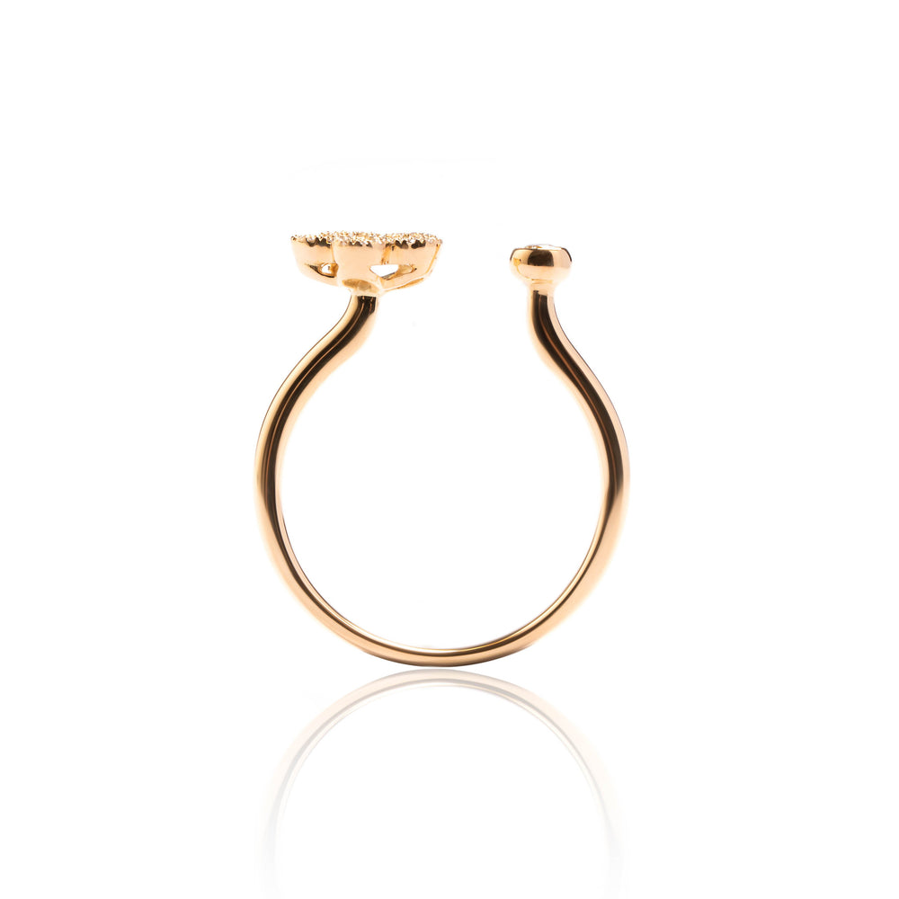 
                  
                    Load image into Gallery viewer, Petite floral diamond open ring in 18k gold
                  
                