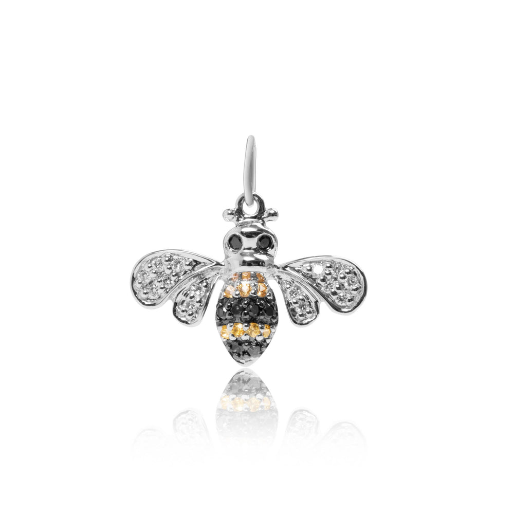 Bee Series diamond pendant in 18k white gold
