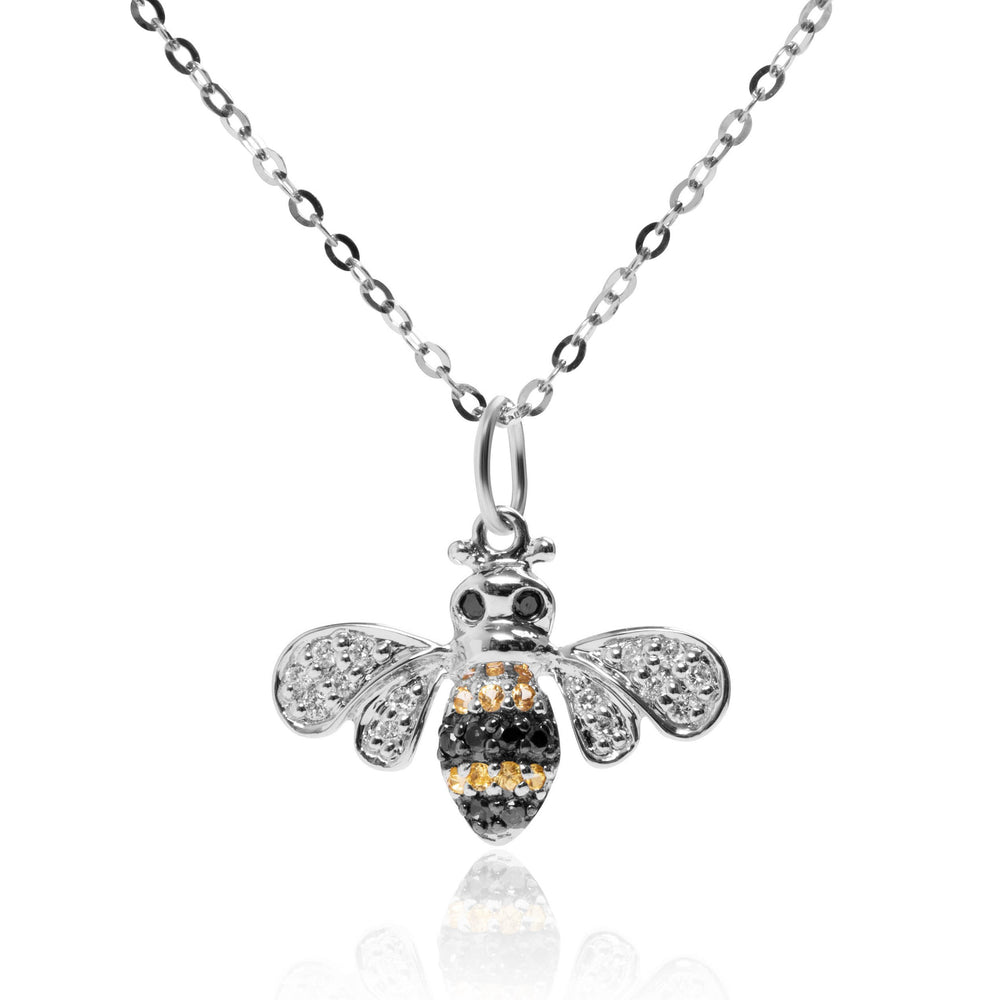 
                  
                    Load image into Gallery viewer, Bee Series diamond pendant in 18k white gold
                  
                