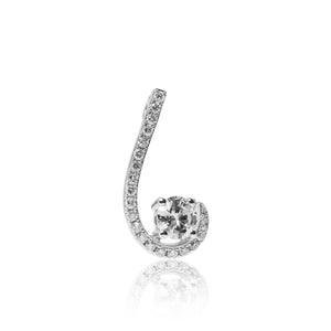 
                  
                    Load image into Gallery viewer, Pavé curved diamond pendant in 18k white gold
                  
                