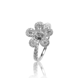 
                  
                    Load image into Gallery viewer, Floral diamond ring in 18k white gold
                  
                