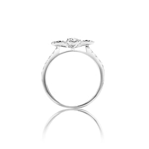 
                  
                    Load image into Gallery viewer, Floral diamond ring in 18k white gold
                  
                