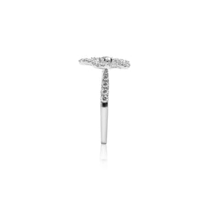 
                  
                    Load image into Gallery viewer, Floral diamond ring in 18k white gold
                  
                
