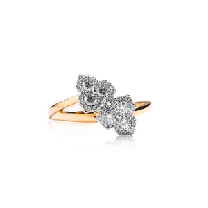 
                  
                    Load image into Gallery viewer, Floral twist diamond ring in 18k yellow and white gold
                  
                