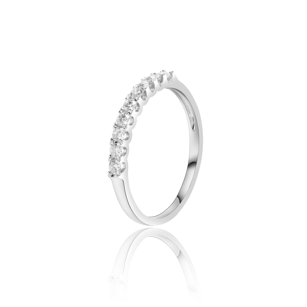 
                  
                    Load image into Gallery viewer, Petite pavé diamond ring in 18k white gold
                  
                