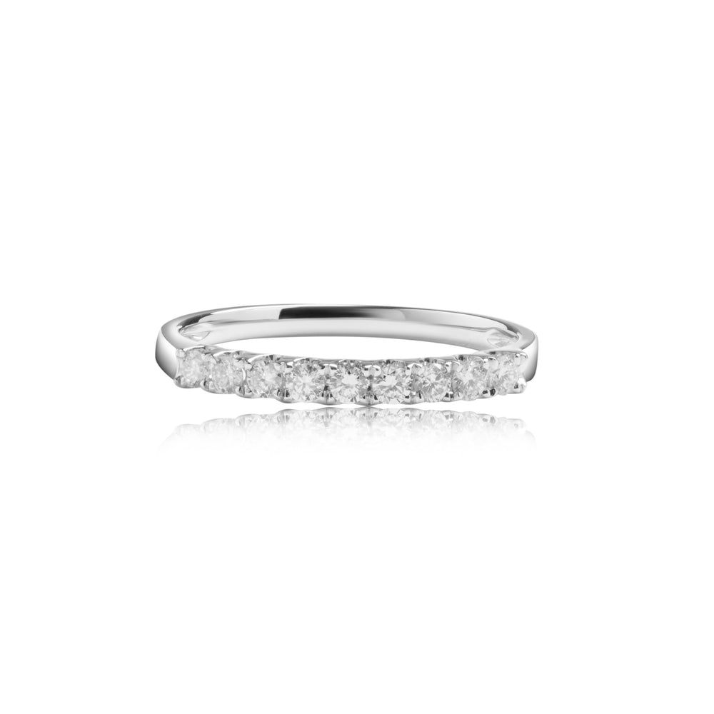 Petite pavé diamond ring in 18k white gold