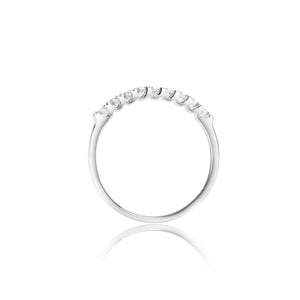 
                  
                    Load image into Gallery viewer, Petite pavé diamond ring in 18k white gold
                  
                