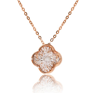 
                  
                    Load image into Gallery viewer, Beat Series dancing clover diamond necklace in 18k rose gold
                  
                