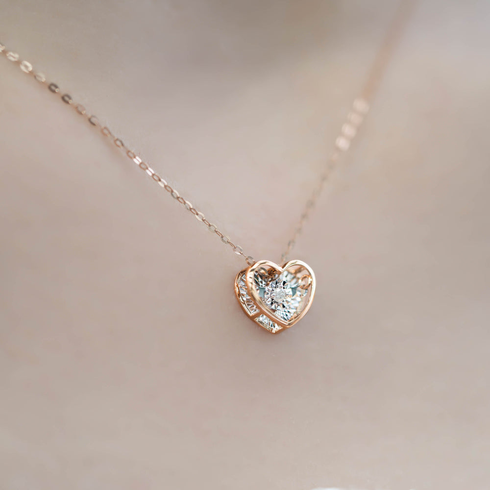 Gold heart cheap dancing diamond