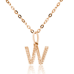 
                  
                    Load image into Gallery viewer, Petite letter W diamond pendant in 18k gold
                  
                