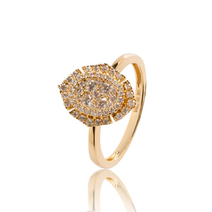 
                  
                    Load image into Gallery viewer, Floral marquise shaped diamond ring in 18k gold
                  
                