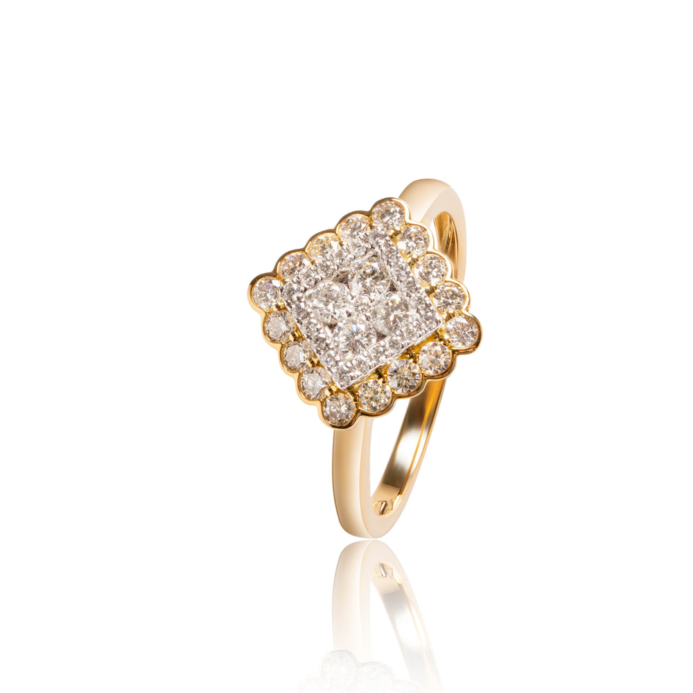 
                  
                    Load image into Gallery viewer, Lorelei princess diamond ring in 18k gold
                  
                