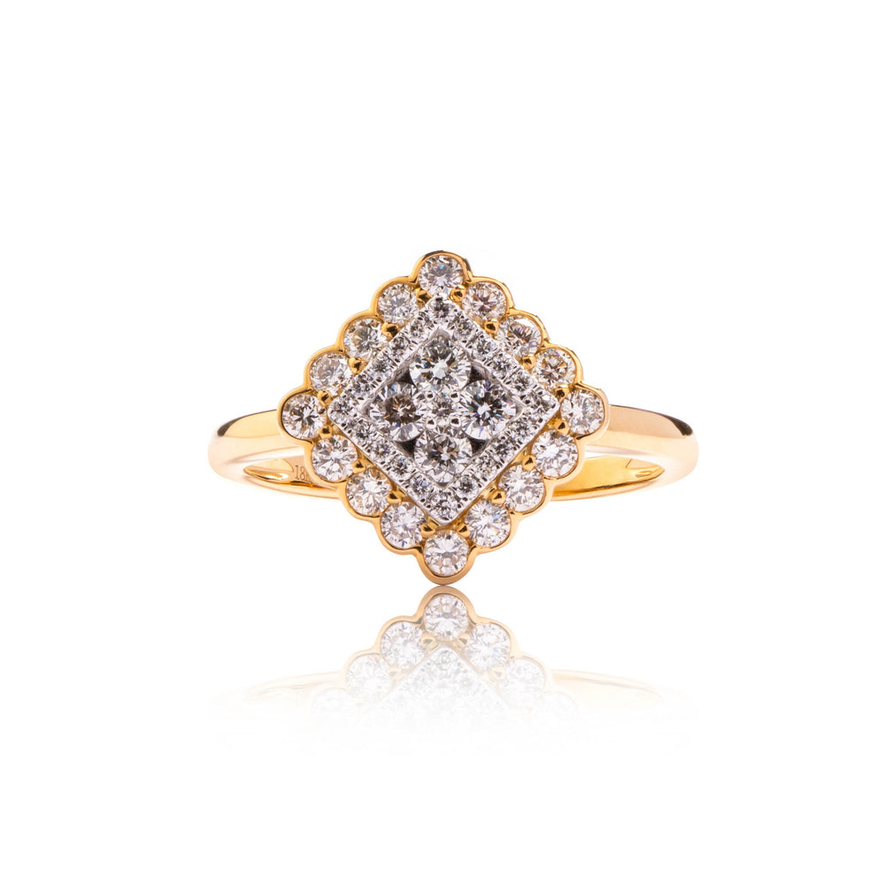 Lorelei princess diamond ring in 18k gold