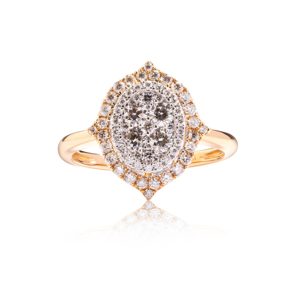 
                  
                    Load image into Gallery viewer, Oval shaped diamond ring in 18k yellow gold
                  
                