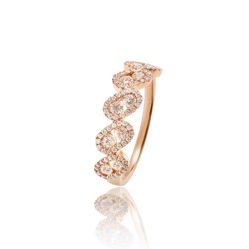 
                  
                    Load image into Gallery viewer, Geometry twist diamond ring in 18k rose gold
                  
                