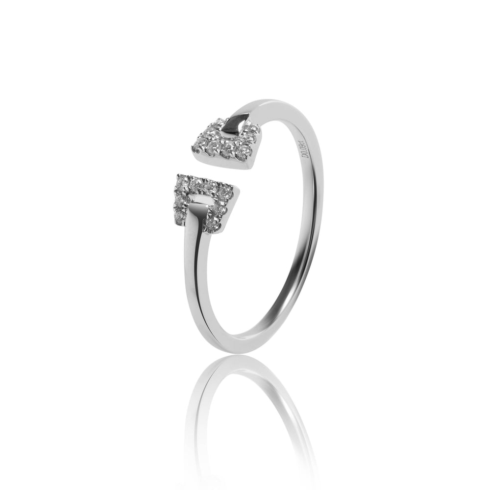 
                  
                    Load image into Gallery viewer, Petite diamond open ring in 18k white gold
                  
                