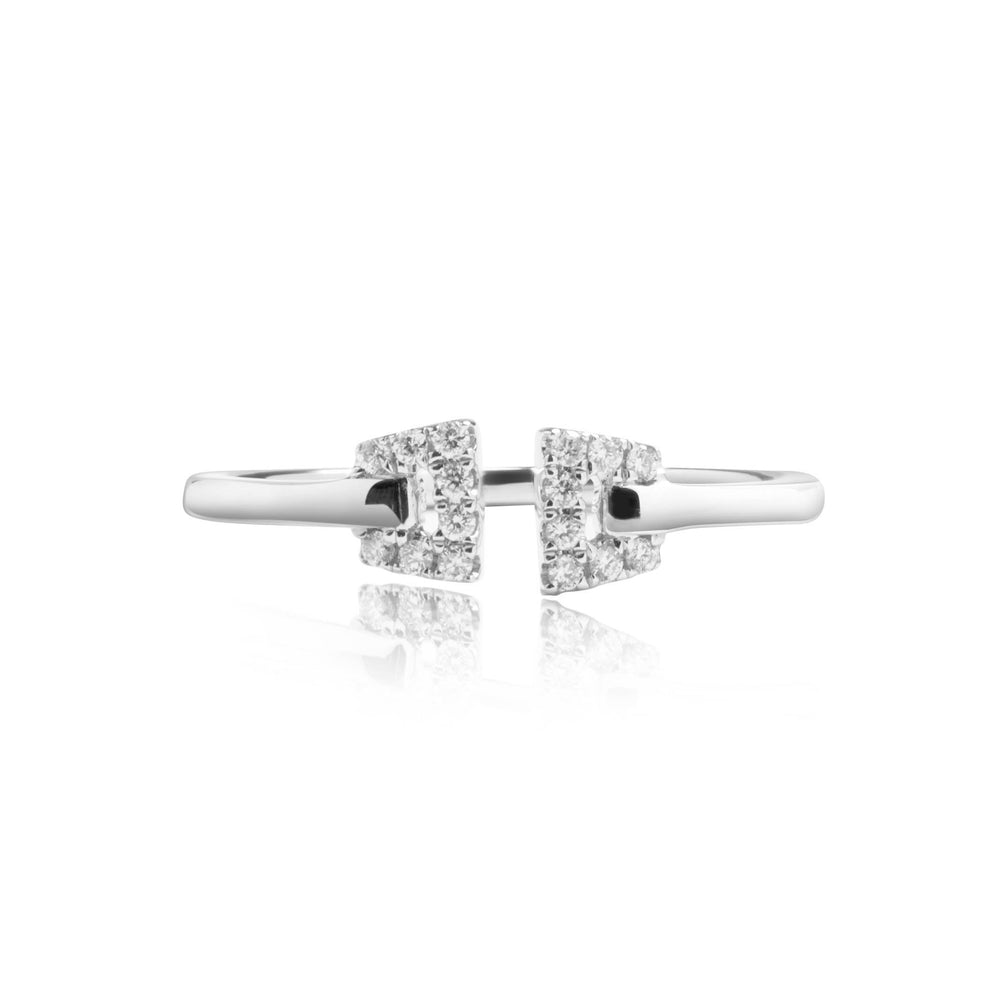 Petite diamond open ring in 18k white gold