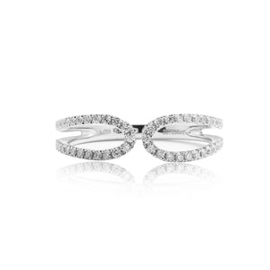 
                  
                    Load image into Gallery viewer, Micropavé diamond open ring in 18k white gold
                  
                