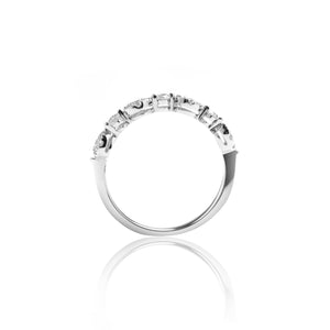 
                  
                    Load image into Gallery viewer, Petite geometry diamond ring in 18k white gold
                  
                