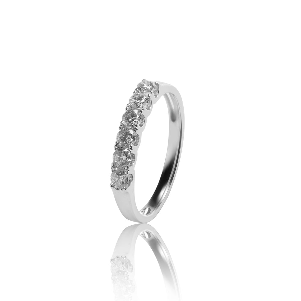 
                  
                    Load image into Gallery viewer, Petite pavé diamond ring in 18k white gold
                  
                