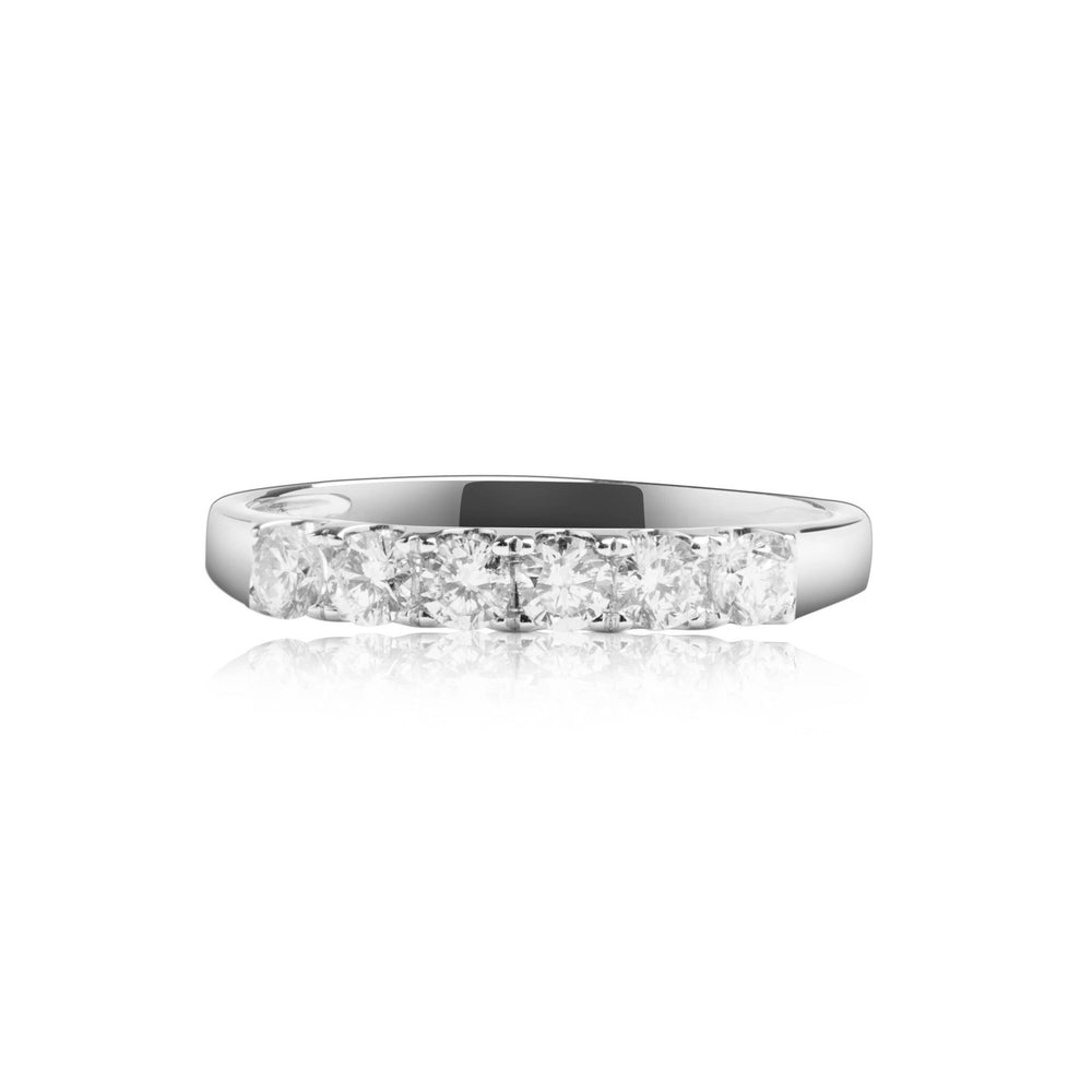Petite pavé diamond ring in 18k white gold