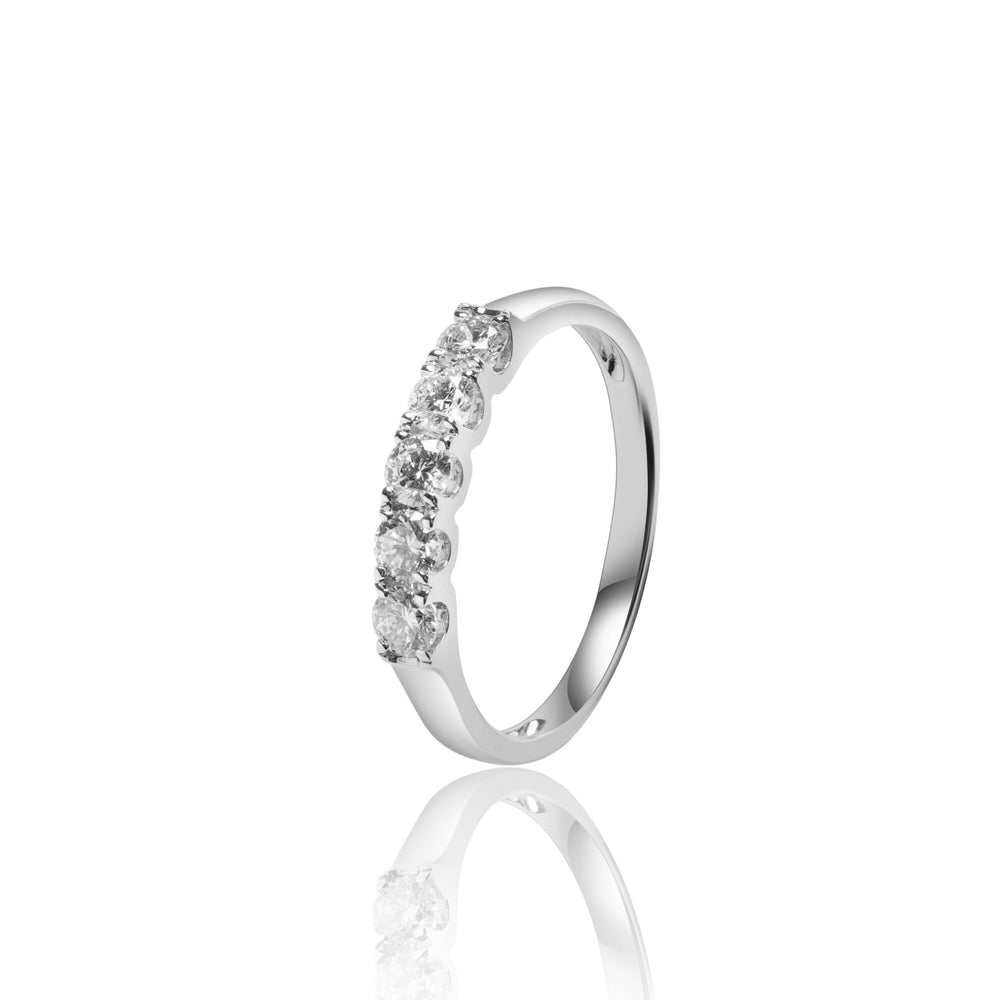 
                  
                    Load image into Gallery viewer, Petite pavé diamond ring in 18k white gold
                  
                