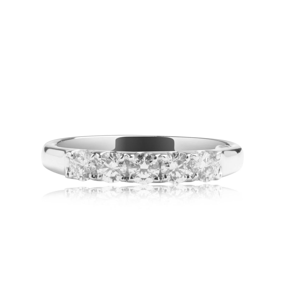 Petite pavé diamond ring in 18k white gold