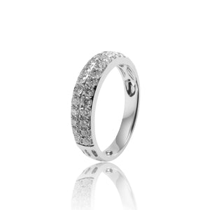 
                  
                    Load image into Gallery viewer, Double pavé diamond ring in 18k white gold
                  
                