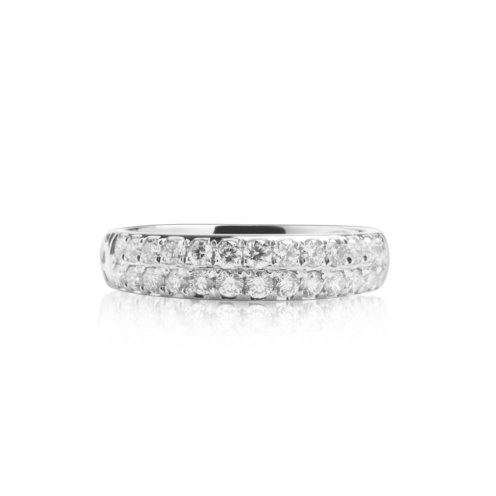 
                  
                    Load image into Gallery viewer, Double pavé diamond ring in 18k white gold
                  
                