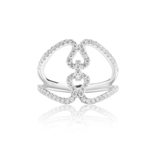 
                  
                    Load image into Gallery viewer, Double twist pavé diamond ring in 18k white gold
                  
                