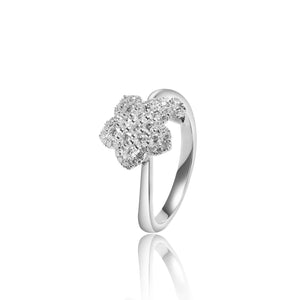 
                  
                    Load image into Gallery viewer, Floral diamond ring in 18k white gold
                  
                