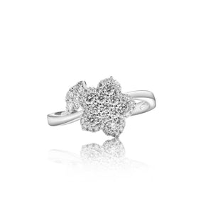 
                  
                    Load image into Gallery viewer, Floral diamond ring in 18k white gold
                  
                