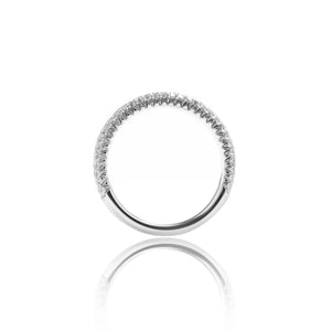 
                  
                    Load image into Gallery viewer, Three row pavé diamond ring in 18k white gold
                  
                