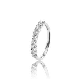 
                  
                    Load image into Gallery viewer, Petite pavé diamond ring in 18k white gold
                  
                