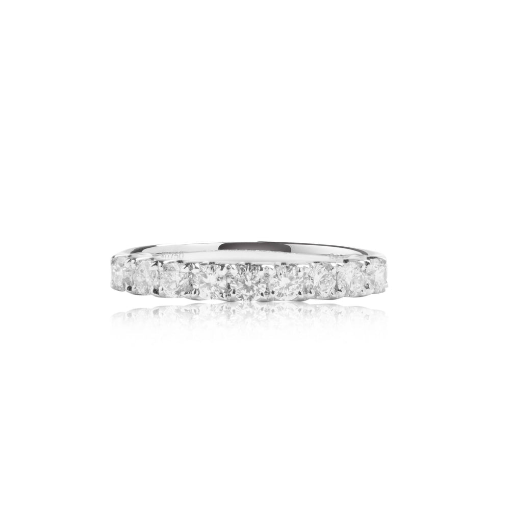 Petite pavé diamond ring in 18k white gold