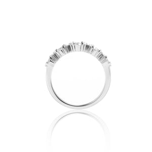 
                  
                    Load image into Gallery viewer, Five floral diamond ring in 18k white gold
                  
                