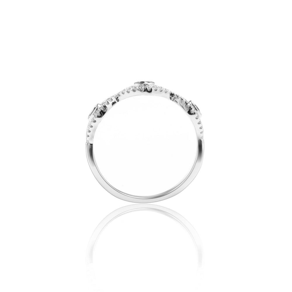 
                  
                    Load image into Gallery viewer, Geometry twist sapphire and diamond ring in 18k white gold
                  
                