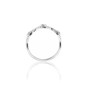 
                  
                    Load image into Gallery viewer, Geometry twist sapphire and diamond ring in 18k white gold
                  
                