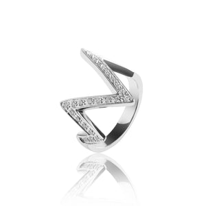 
                  
                    Load image into Gallery viewer, Pavé diamond twist ring in 18k white gold
                  
                