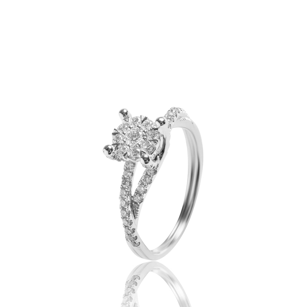 
                  
                    Load image into Gallery viewer, Infinity micropavé diamond ring in 18k white gold
                  
                