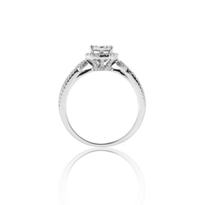 
                  
                    Load image into Gallery viewer, Three row micropavé diamond ring in 18k white gold
                  
                