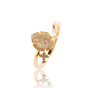 
                  
                    Load image into Gallery viewer, Marquise shaped with leaf diamond ring in 18k gold
                  
                