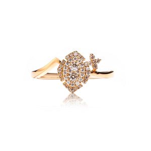 
                  
                    Load image into Gallery viewer, Marquise shaped with leaf diamond ring in 18k gold
                  
                