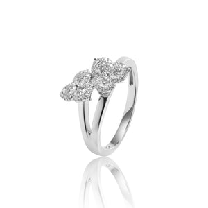 
                  
                    Load image into Gallery viewer, Floral twist diamond ring in 18k white gold
                  
                