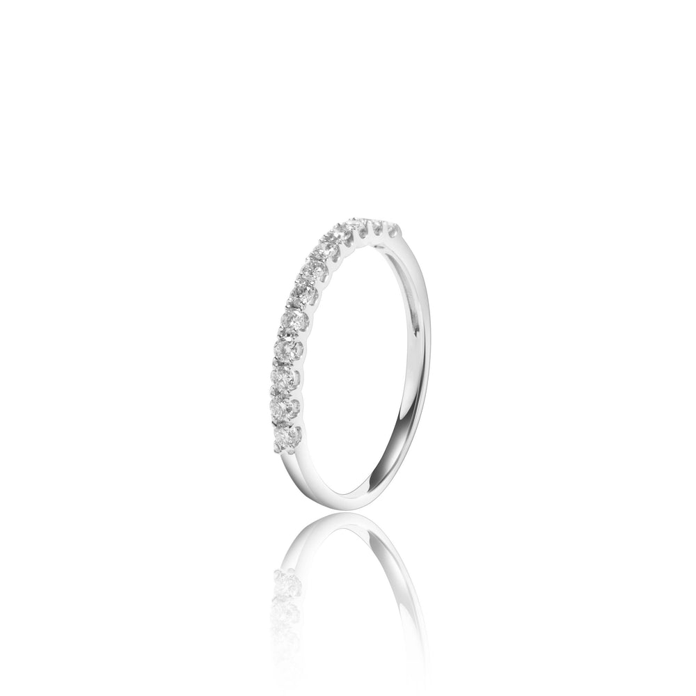 
                  
                    Load image into Gallery viewer, Petite pavé diamond ring in 18k white gold
                  
                