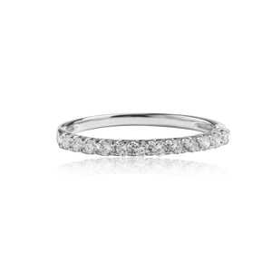 
                  
                    Load image into Gallery viewer, Petite pavé diamond ring in 18k white gold
                  
                