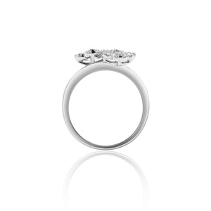 
                  
                    Load image into Gallery viewer, Floral diamond ring in 18k white gold
                  
                