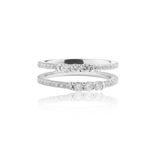 
                  
                    Load image into Gallery viewer, Double micropavé diamond ring in 18k white gold
                  
                