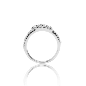 
                  
                    Load image into Gallery viewer, Double micropavé diamond ring in 18k white gold
                  
                