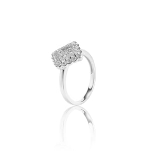 
                  
                    Load image into Gallery viewer, Lorelei princess shaped diamond ring in 18k white gold
                  
                